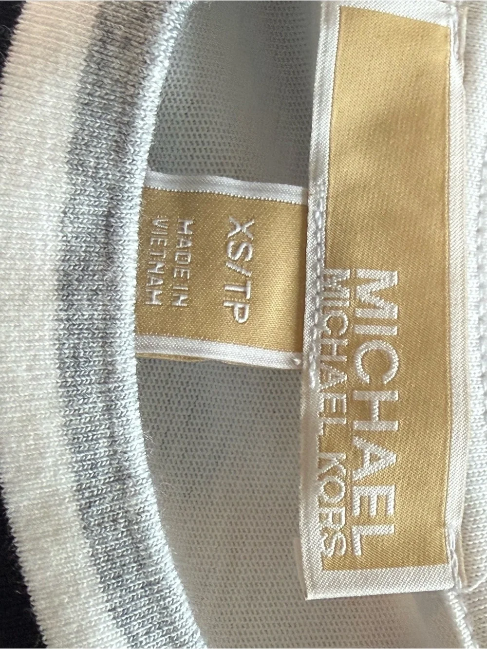 Michael Kors White Crop Tennis Top with Navy Trim & Pleated Skirt